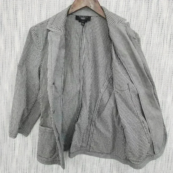 Talbots Women's Blazer Size 16P Stretched Checkered - Picture 2 of 7